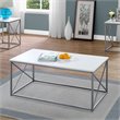 Table Set 3pcs Set Coffee End Side Accent Living Room Metal White Grey