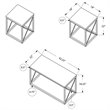 Table Set 3pcs Set Coffee End Side Accent Living Room Metal White Grey