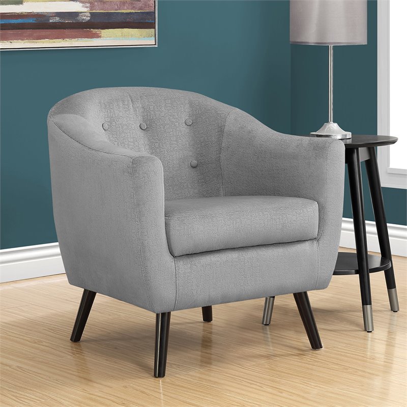 Monarch Tufted Barrel Chair in Gray and Black | eBay