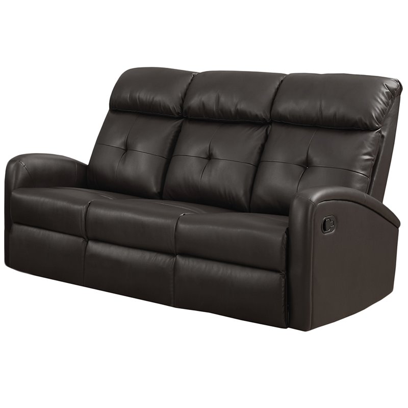 Details About Monarch Leather Reclining Sofa In Dark Brown