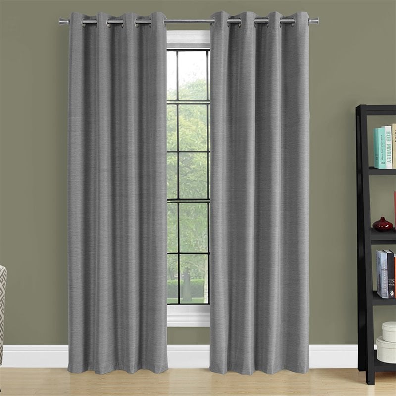 curtain panel 54&quotw x 95&quotl grommet bedroom kitchen thermal insulation grey