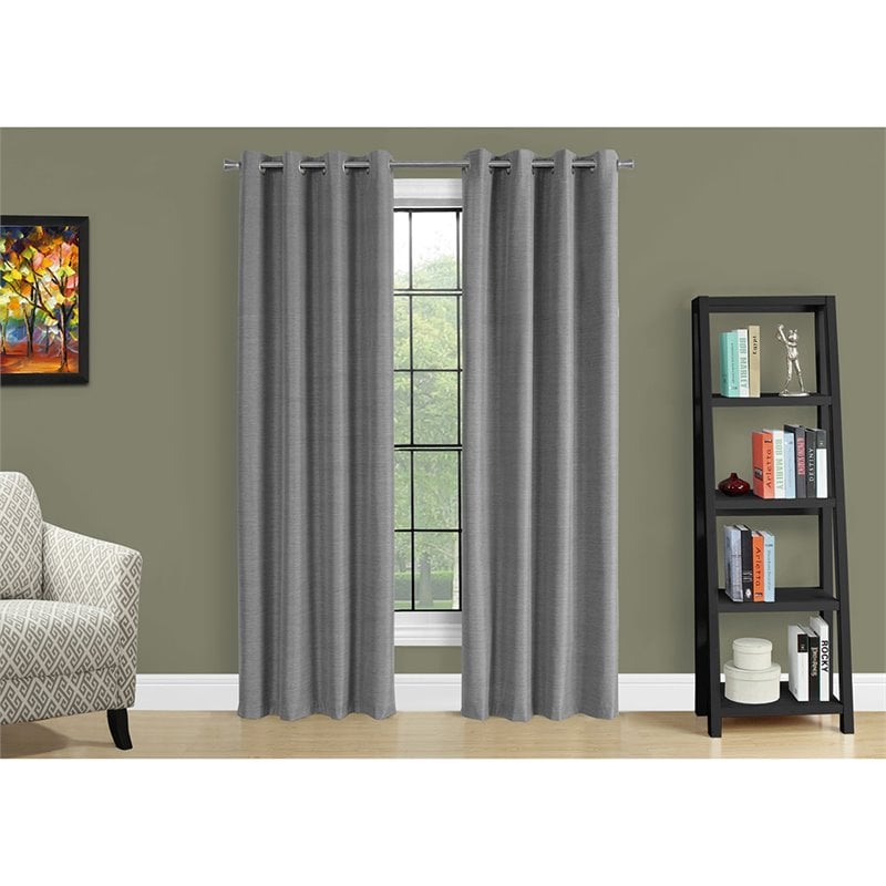 curtain panel 54&quotw x 95&quotl grommet bedroom kitchen thermal insulation grey
