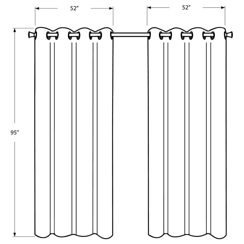 curtain panel 54&quotw x 95&quotl grommet bedroom kitchen thermal insulation grey