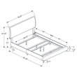 Bed Queen Size Platform Bedroom Frame Upholstered Linen Look Grey Chrome