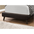 Bed Twin Size Platform Teen Frame Upholstered Pu Leather Look Brown