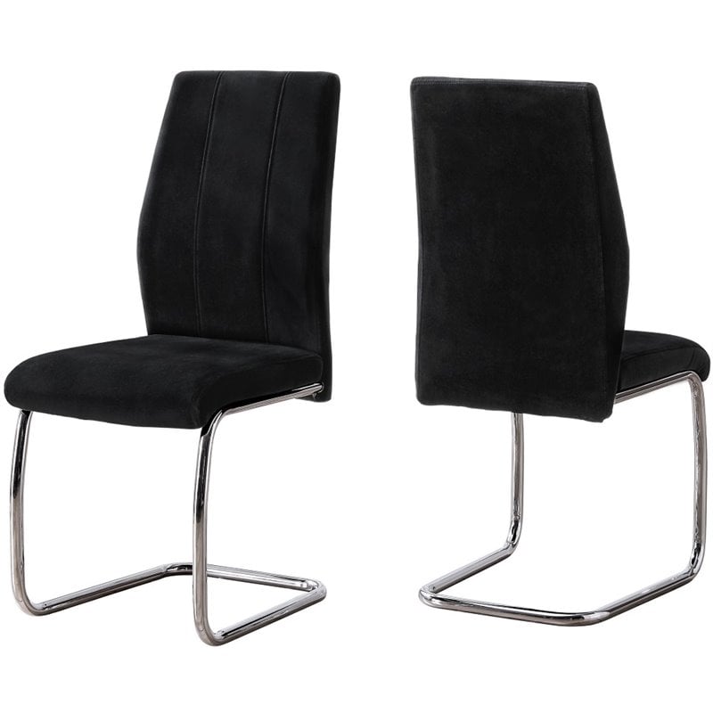 Dining Chair Set Of 2 Side Upholstered Kitchen Dining Room Velvet Black