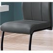 Dining Chair Set Of 2 Side Kitchen Dining Room Pu Leather Look Grey
