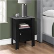 Accent Table Side End Nightstand Lamp Storage Bedroom Laminate Black
