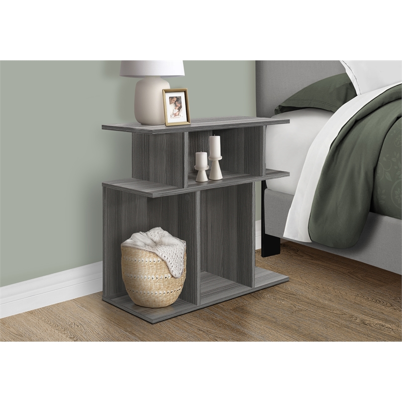 Accent Table Side End Nightstand Lamp Living Room Bedroom Laminate Grey