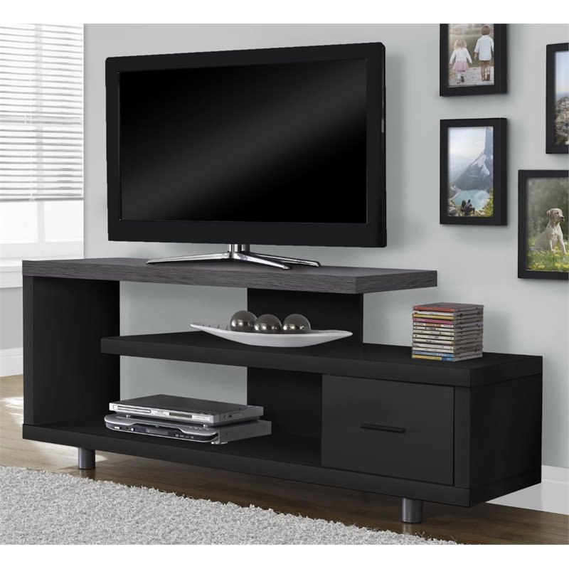 Tv Stand 60 Inch Console Living Room Bedroom Laminate Black