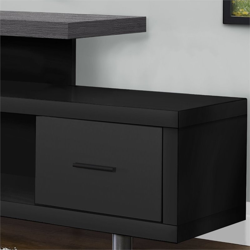 Tv Stand 60 Inch Console Living Room Bedroom Laminate Black