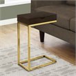 Accent Table C-shaped End Side Snack Living Room Bedroom Metal Brown