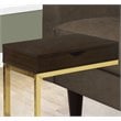 Accent Table C-shaped End Side Snack Living Room Bedroom Metal Brown