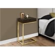 Accent Table C-shaped End Side Snack Living Room Bedroom Metal Brown