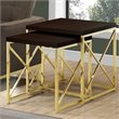 Nesting Table Set Of 2 Side End Metal Accent Bedroom Metal Brown