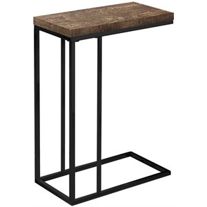 Monarch Contemporary Sturdy Wood Top Side Table in Brown and Black