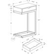 Accent Table C-shaped End Side Snack Living Room Bedroom Metal Brown