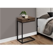 Accent Table C-shaped End Side Snack Living Room Bedroom Metal Brown