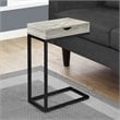 Accent Table C-shaped End Side Snack Living Room Bedroom Metal Grey