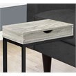 Accent Table C-shaped End Side Snack Living Room Bedroom Metal Grey