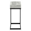 Accent Table C-shaped End Side Snack Living Room Bedroom Metal Grey