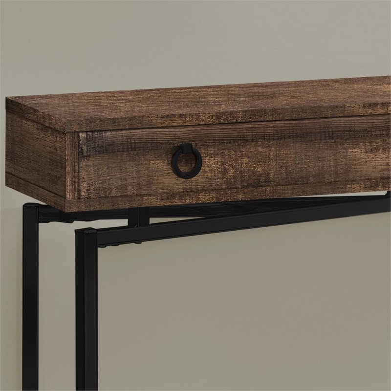 Accent Table Console Entryway Narrow Sofa Bedroom Metal Brown