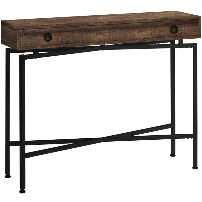 Accent Table Console Entryway Narrow Sofa Bedroom Metal Brown