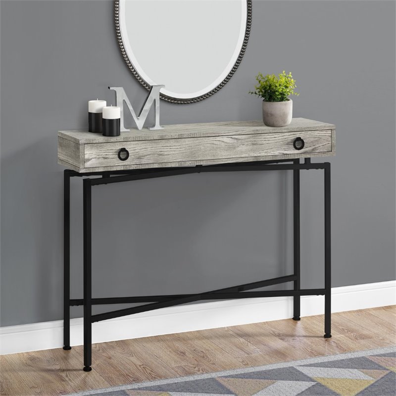 Accent Table Console Entryway Narrow Sofa Living Room Bedroom Metal Grey