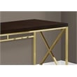 Computer Desk Home Office Laptop Work Metal Laminate Brown Gold