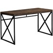 Computer Desk Home Office Laptop Work Metal Laminate Brown Black