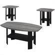 Table Set 3pcs Set Coffee End Side Accent Living Room Laminate Black