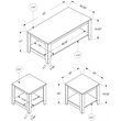 Table Set 3pcs Set Coffee End Side Accent Living Room Laminate Black