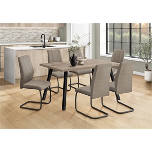 Dining Table 60&quot Rectangular Kitchen Dining Room Metal Brown Black