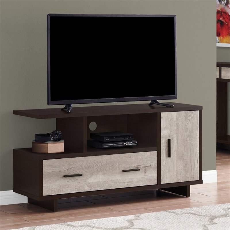 Tv Stand 48 Inch Console Drawers Living Room Bedroom Laminate Brown