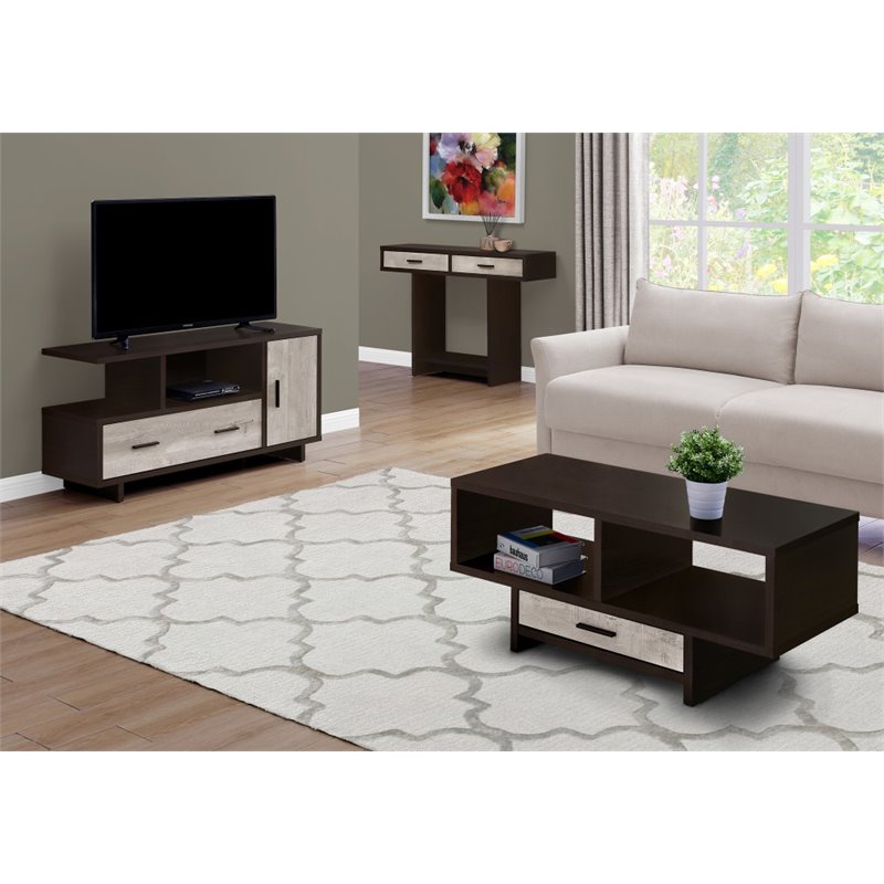Tv Stand 48 Inch Console Drawers Living Room Bedroom Laminate Brown