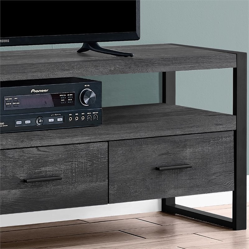 Tv Stand 60 Inch Console Storage Drawers Living Room Bedroom Metal Black