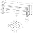 Tv Stand 60 Inch Console Storage Drawers Living Room Bedroom Metal Black
