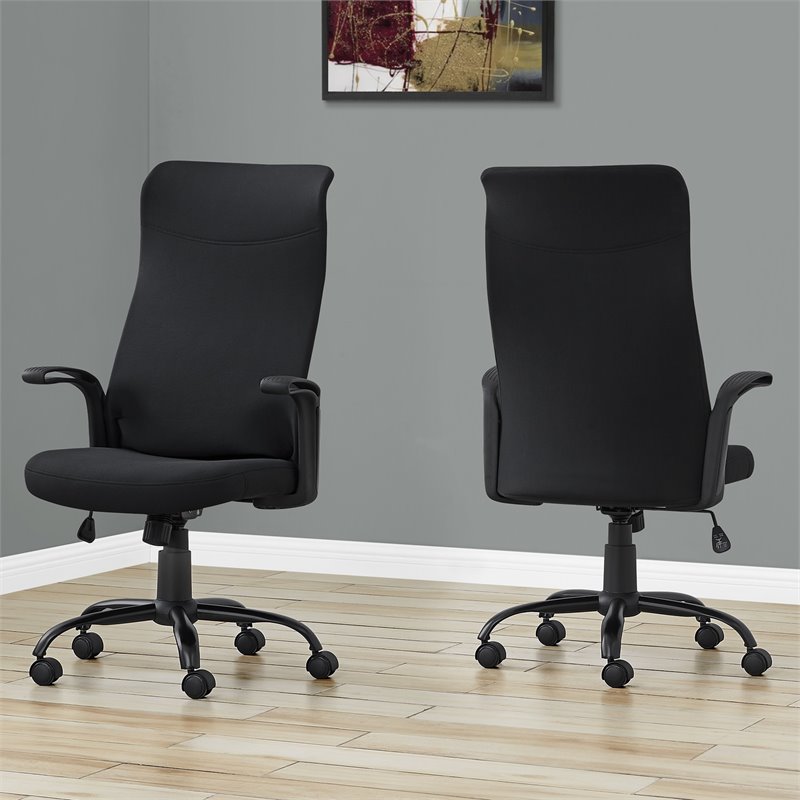 Office Chair Swivel Ergonomic Armrests Computer Desk Work Metal Black