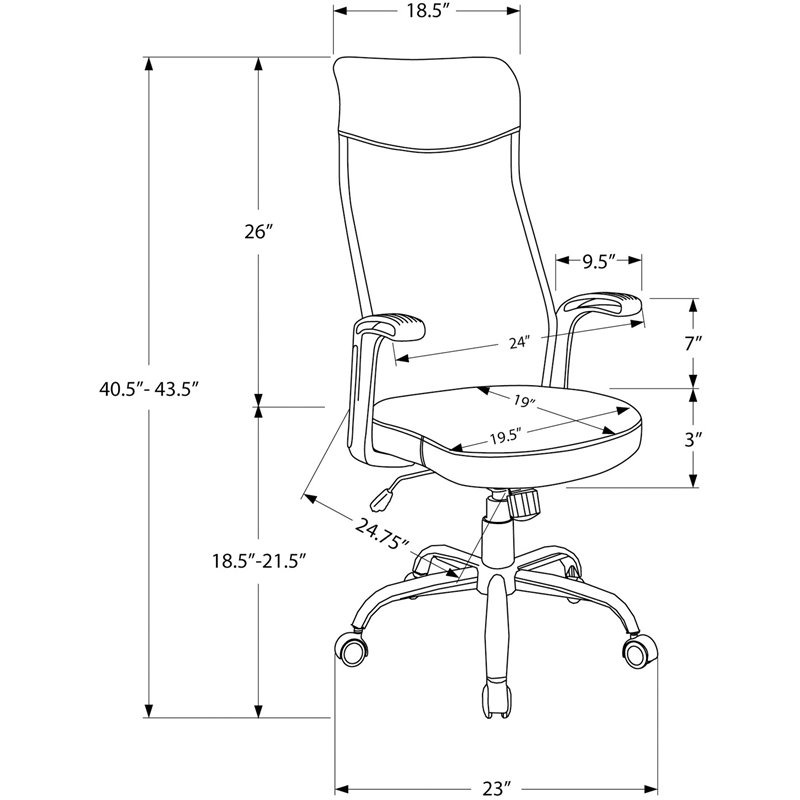 Office Chair Swivel Ergonomic Armrests Computer Desk Work Metal Black