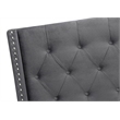 Bed Queen Size Platform Bedroom Frame Upholstered Velvet Grey Chrome