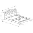 Bed Queen Size Platform Bedroom Frame Upholstered Velvet Grey Chrome