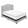 Bed Queen Size Platform Bedroom Frame Upholstered Velvet Wood Legs Grey