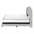 Bed Queen Size Platform Bedroom Frame Upholstered Velvet Wood Legs Grey
