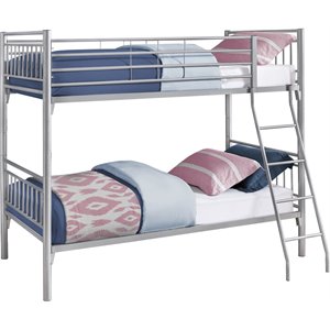 monarch contemporary detachable metal twin over twin bunk bed