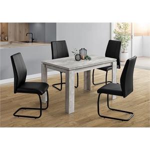 Dining Table 48&quot Rectangular Small Kitchen Dining Room Laminate Grey