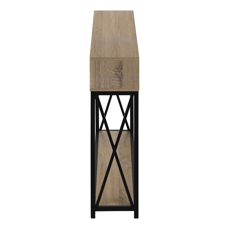 Accent Table Console Entryway Narrow Sofa Bedroom Metal Brown