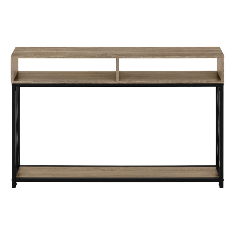 Accent Table Console Entryway Narrow Sofa Bedroom Metal Brown