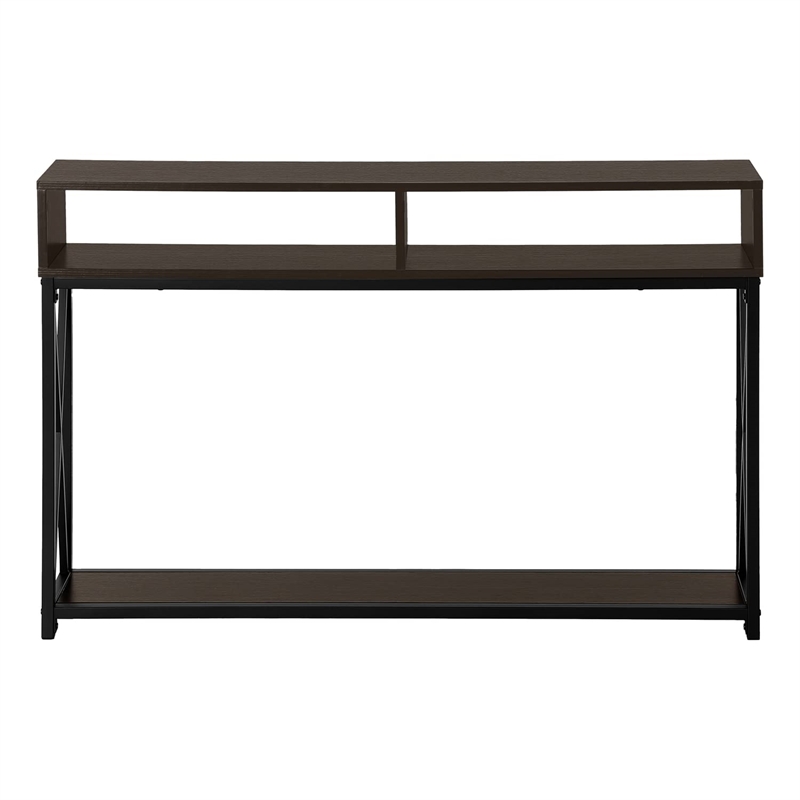 Accent Table Console Entryway Narrow Sofa Bedroom Metal Brown