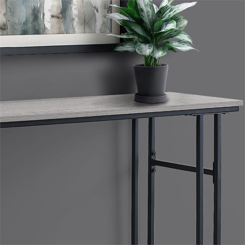 Accent Table Console Entryway Narrow Sofa Living Room Bedroom Metal Grey