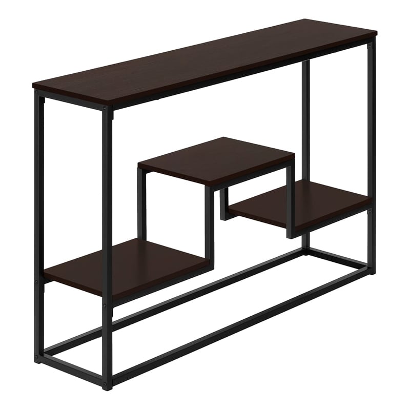 Accent Table Console Entryway Narrow Sofa Bedroom Metal Brown